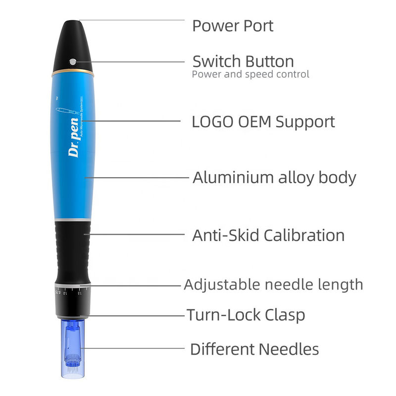 400mAh Battery Dr pen A1W Multifunctional Electric Facial Luminous Micro-Needle Wireless Dermal Pen