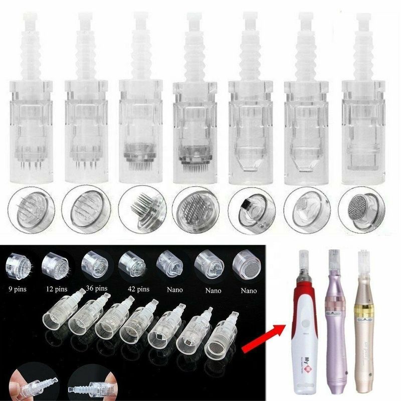 Derma Rolling System with 1 3 5 7 9 12 24 36 42 Pins Nano Needle Cartridge Skin Care
