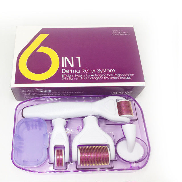 Derma Rolling System and Needle Material Stainless Steel / Titanium 6 In 1 Derma Roller